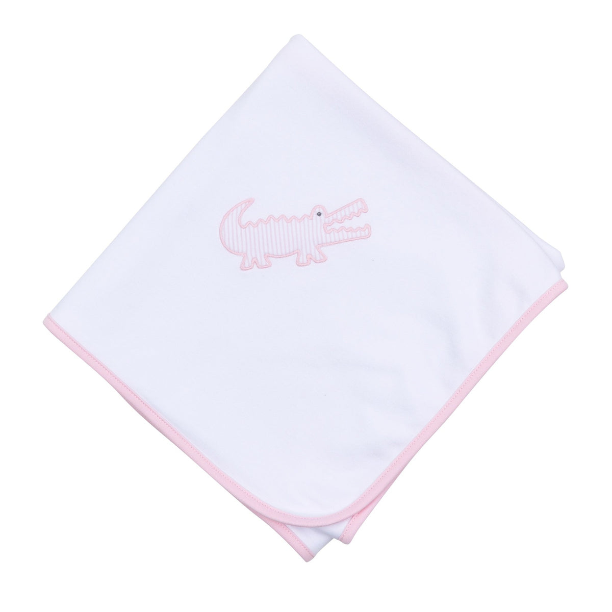 Gator Applique Receiving Blanket - Pink - Magnolia BabyReceiving Blanket