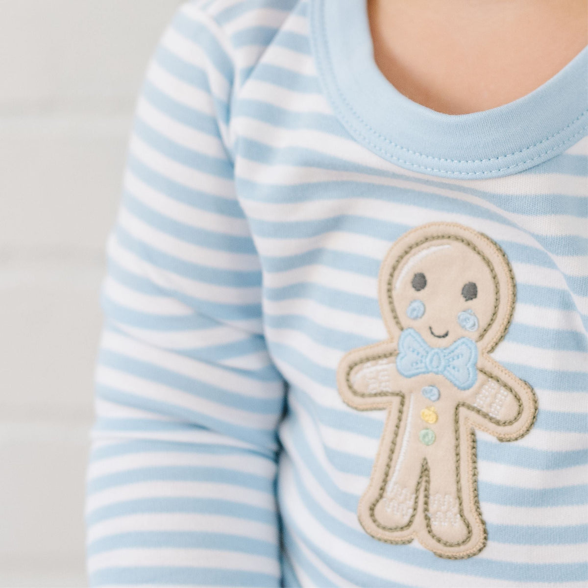 Gingerbread Land Long Pajamas - Blue - Magnolia BabyLong Pajamas