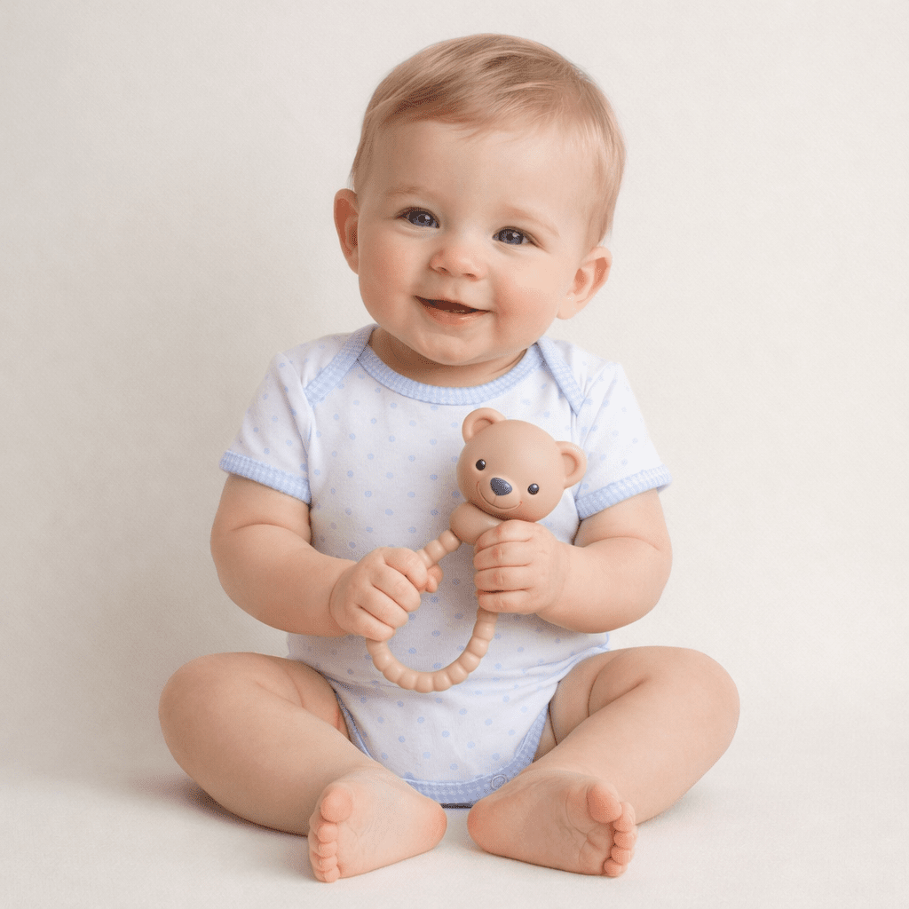 Gingham Dots Bodysuit in Light Blue - Magnolia BabyBodysuit