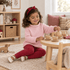 Magnolia Baby_Girl Playwear Set - Pink Sweater & Cranberry Leggings_1