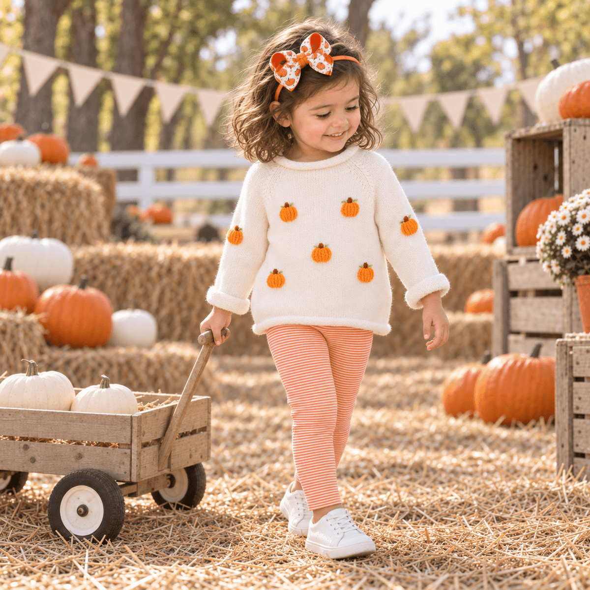 Luna and Arlo_Girl Playwear Set - Pumpkin Grove Rollneck Sweater & Leggings_1