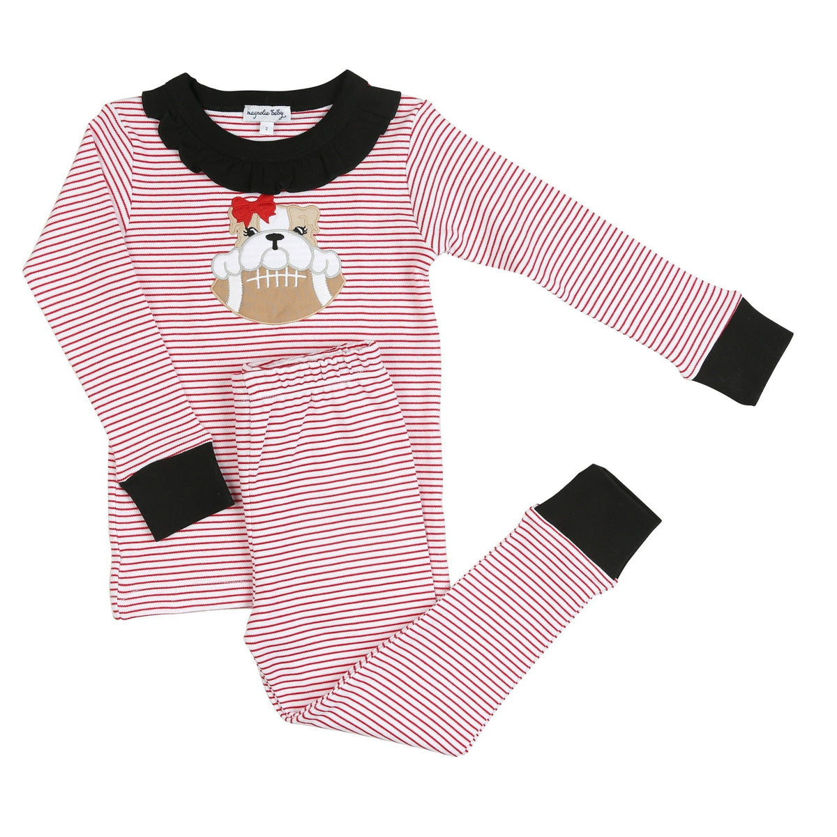 Go Dawgs! Applique Ruffle Long Pajamas - Magnolia BabyLong Pajamas