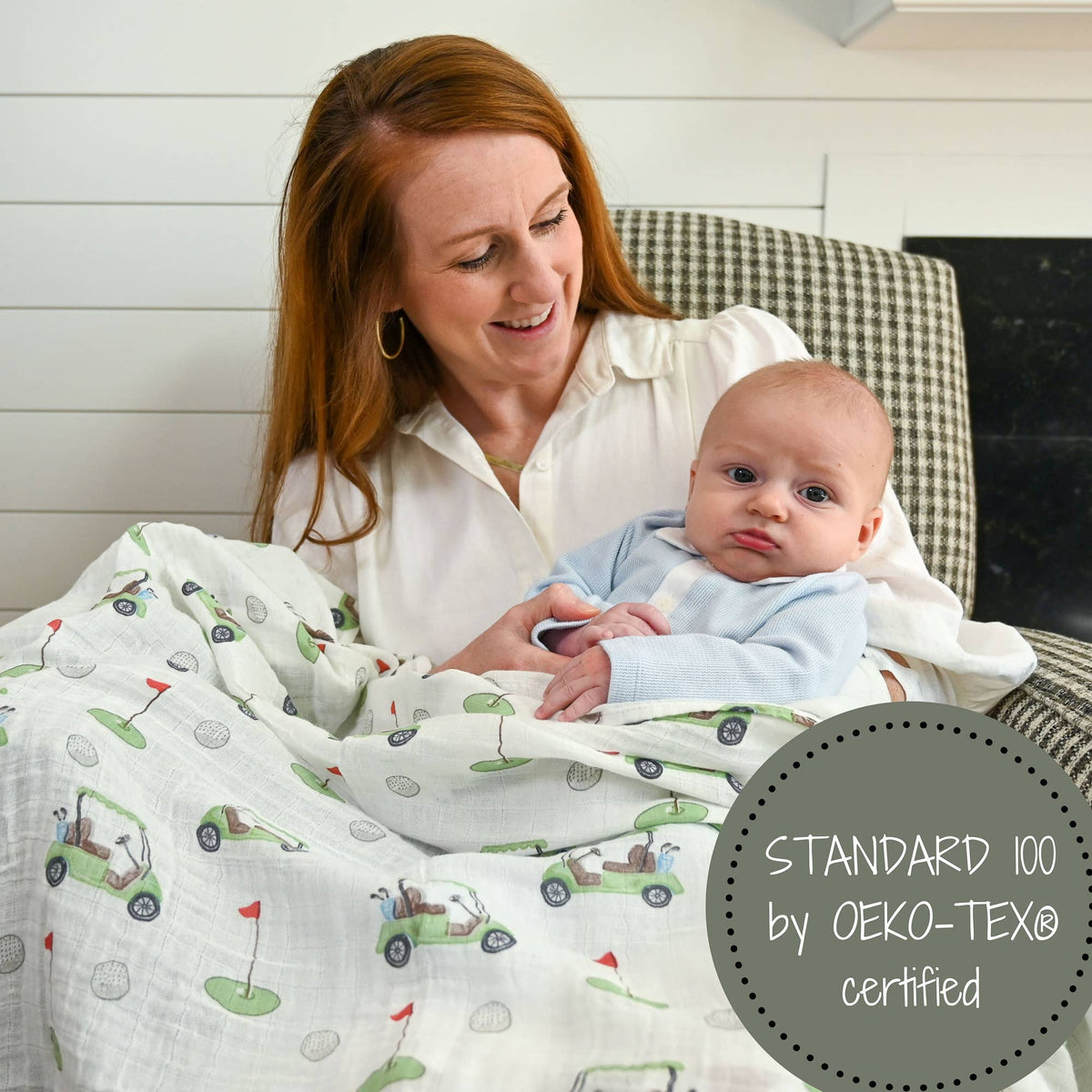 Golf A Round Baby Muslin Swaddle Blanket - Magnolia BabySwaddle Blanket