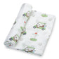 Golf A Round Baby Muslin Swaddle Blanket - Magnolia BabySwaddle Blanket