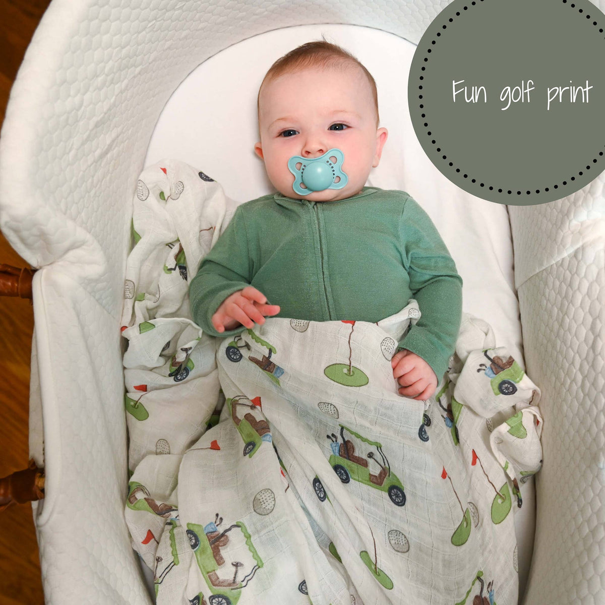 Golf A Round Baby Muslin Swaddle Blanket - Magnolia BabySwaddle Blanket