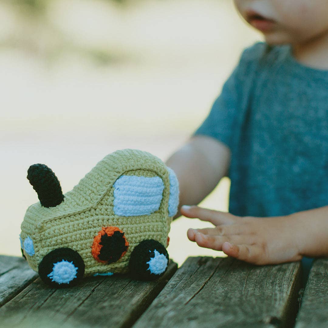 Green Tractor Rattle - Magnolia BabyRattle