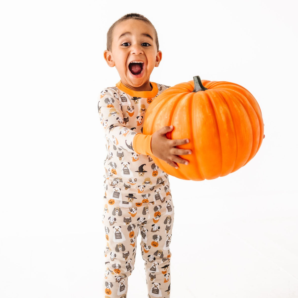 Halloween Hounds Long Pajamas - Driftwood - Magnolia BabyLong Pajamas