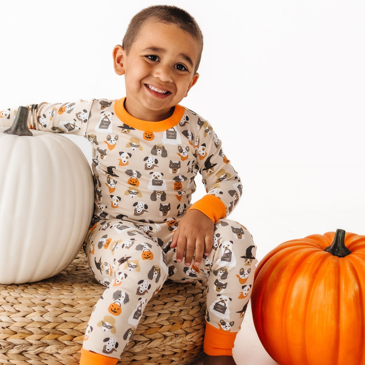 Halloween Hounds Long Pajamas - Driftwood - Magnolia BabyLong Pajamas