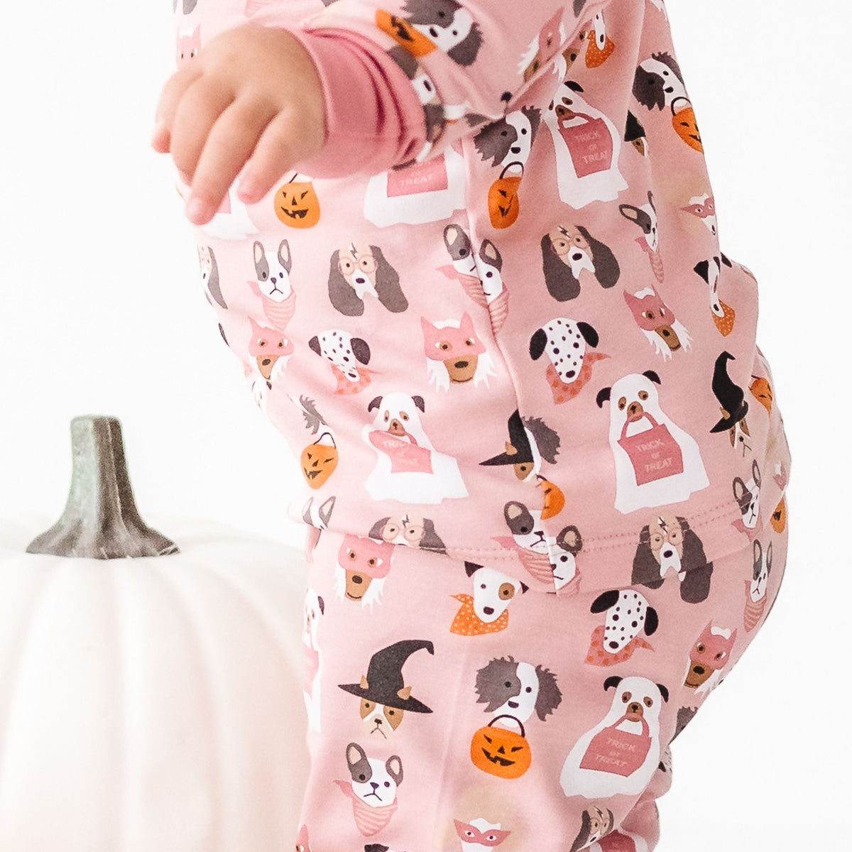 Halloween Hounds Long Pajamas - Dusty Rose - Magnolia BabyLong Pajamas