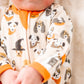 Halloween Hounds Zip Footie - Driftwood - Magnolia BabyFootie