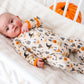 Halloween Hounds Zip Footie - Driftwood - Magnolia BabyFootie