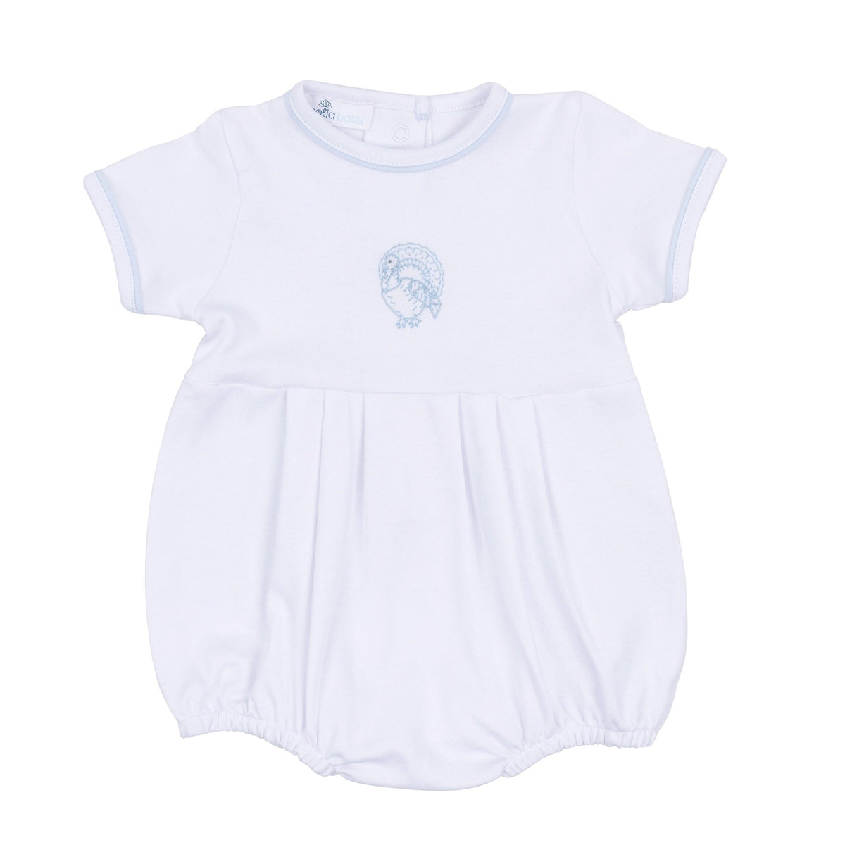 Magnolia Baby_Harvest Blessings Hand-Embroidered Short Sleeve Boy Bubble - Light Blue_2