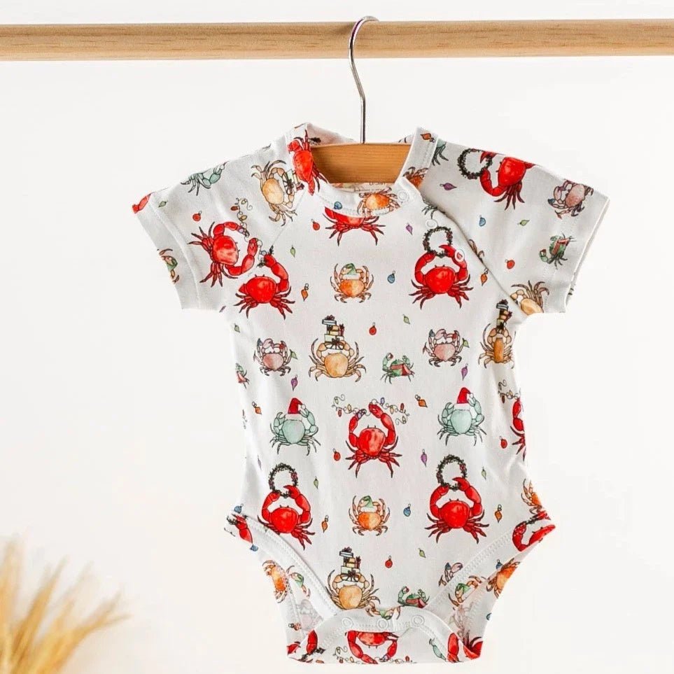 He Sees You When You're Crabby Onesie Bodysuit - Magnolia BabyBodysuit