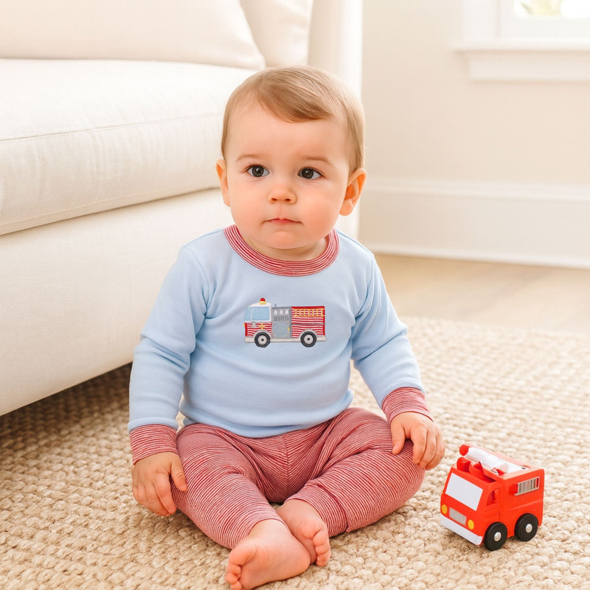 Hero Brigade Applique Long Pajamas - Magnolia BabyLong Pajamas