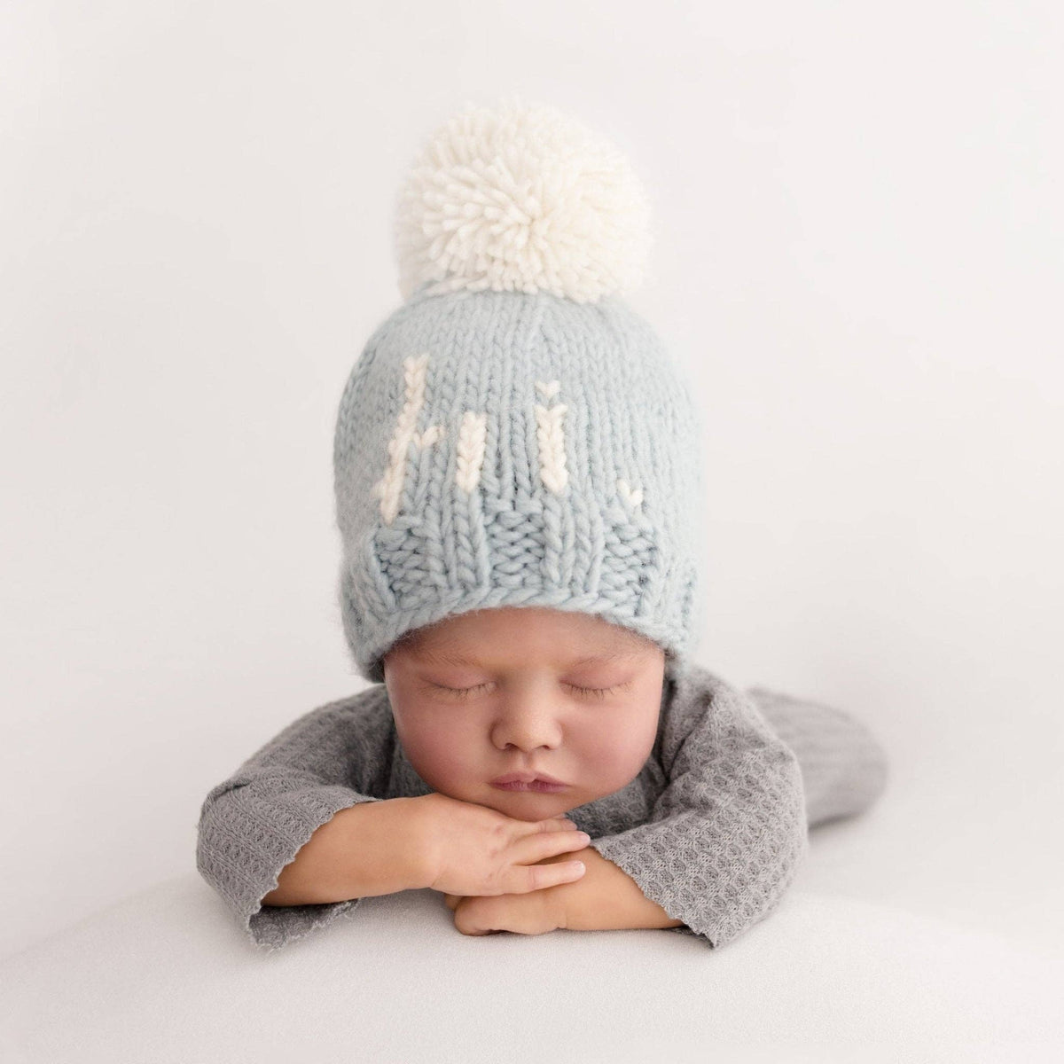 hi. Surf Blue Hand Knit Beanie Hat - Magnolia BabyHat