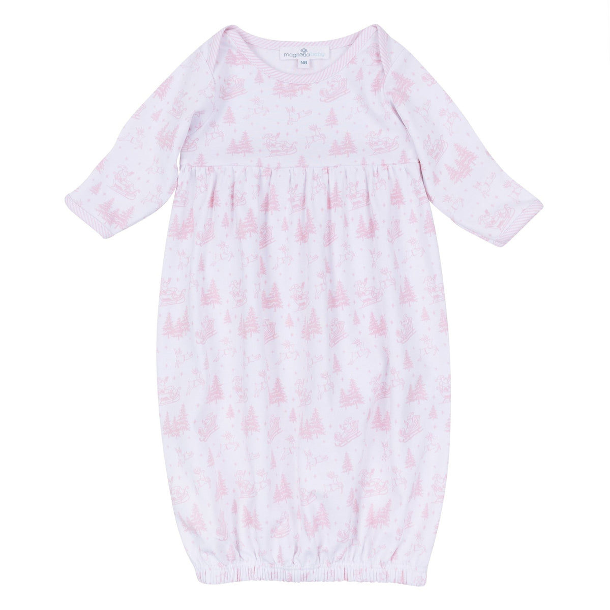 Magnolia Baby_Holiday Toile Gathered Gown - Pink_2