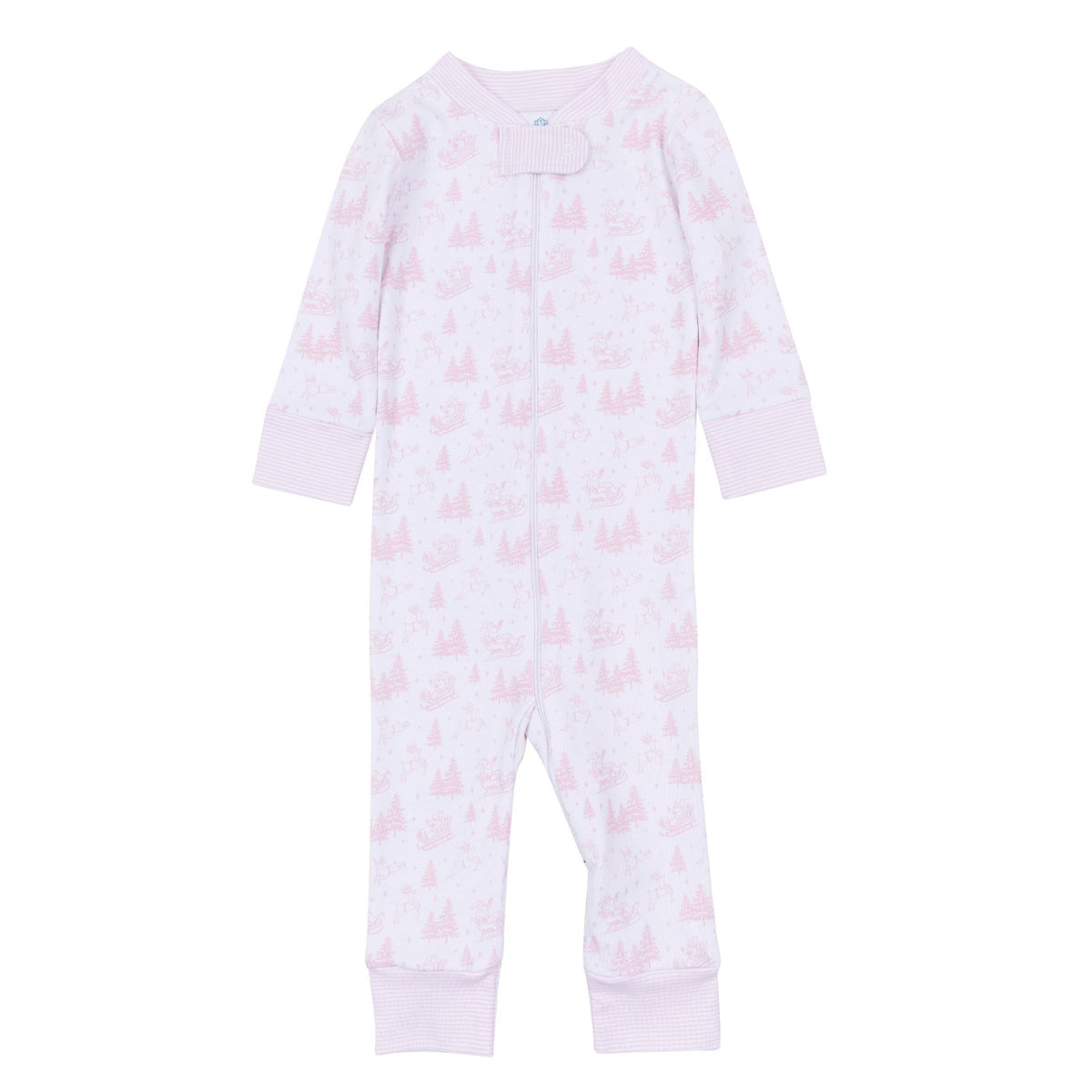 Magnolia Baby_Holiday Toile Zip Pajamas - Pink_2