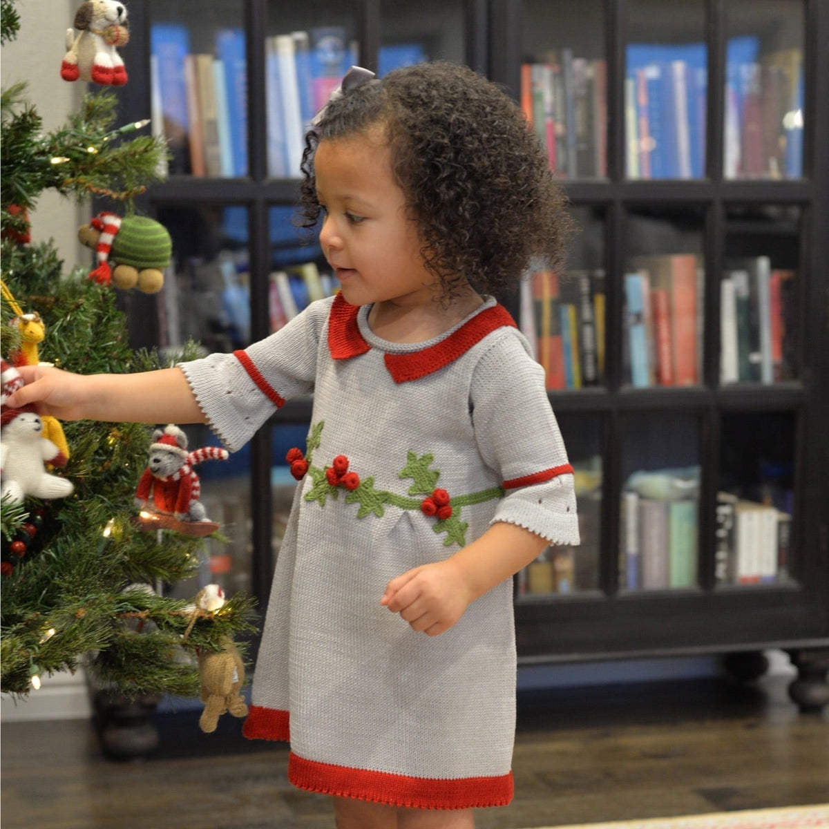 Holly Berry Knit Christmas Dress - Magnolia BabyDress