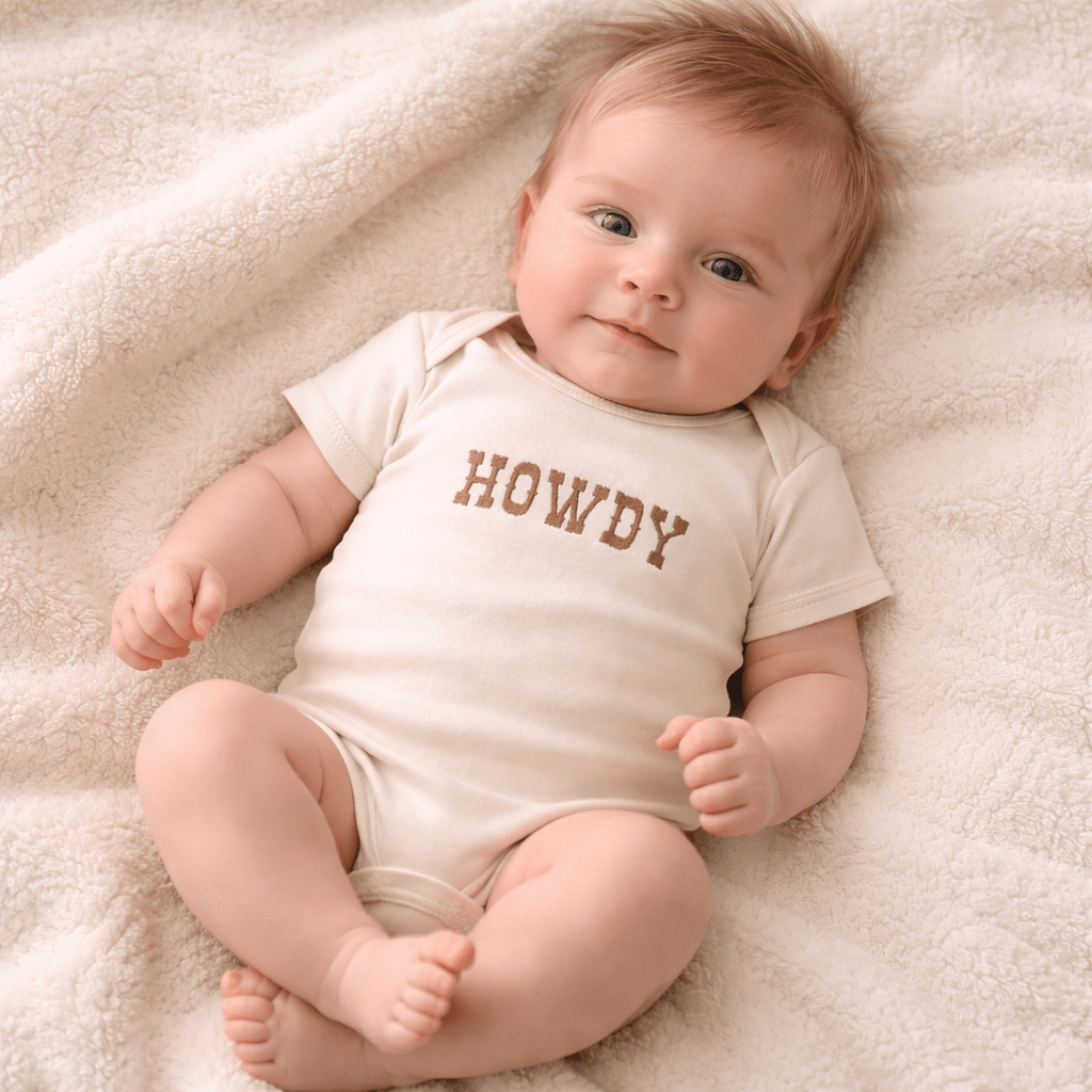 Howdy Embroidered Bodysuit - Magnolia BabyBodysuit