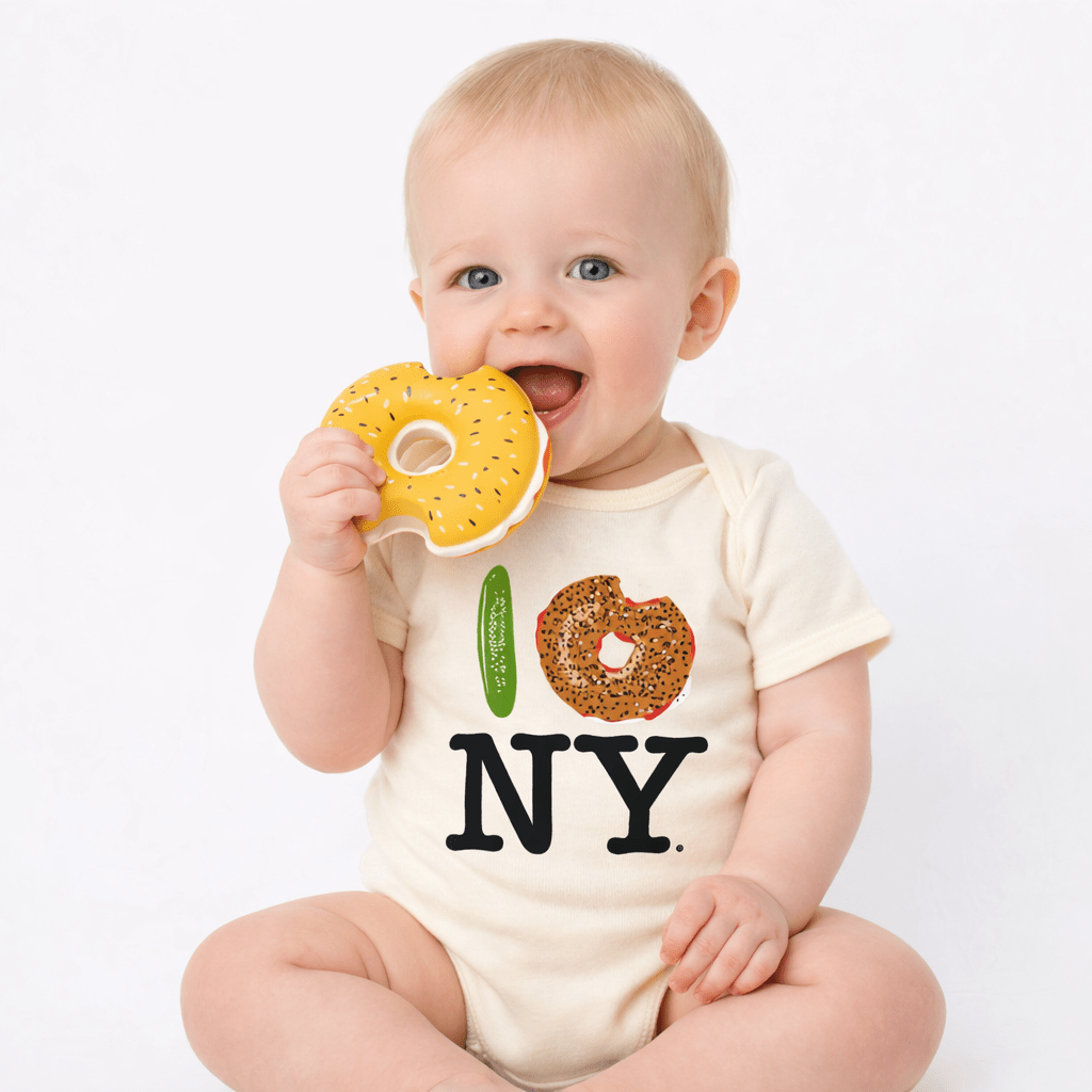 I Love New York Bodysuit + Bagel Teether Gift Set - Magnolia BabyBaby Gift Set