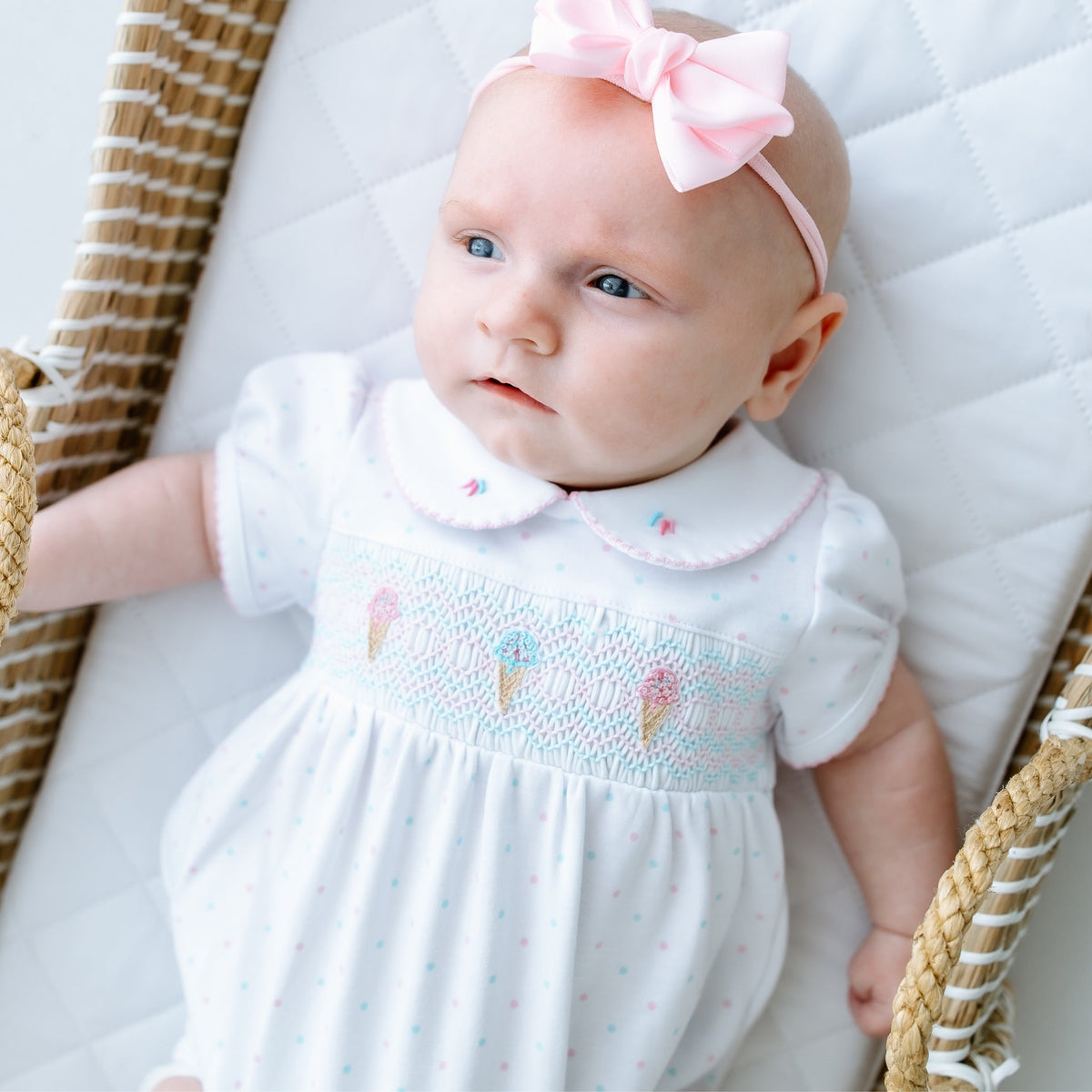 Magnolia Baby_Ice Cream Classics Smocked Collared Bubble_6