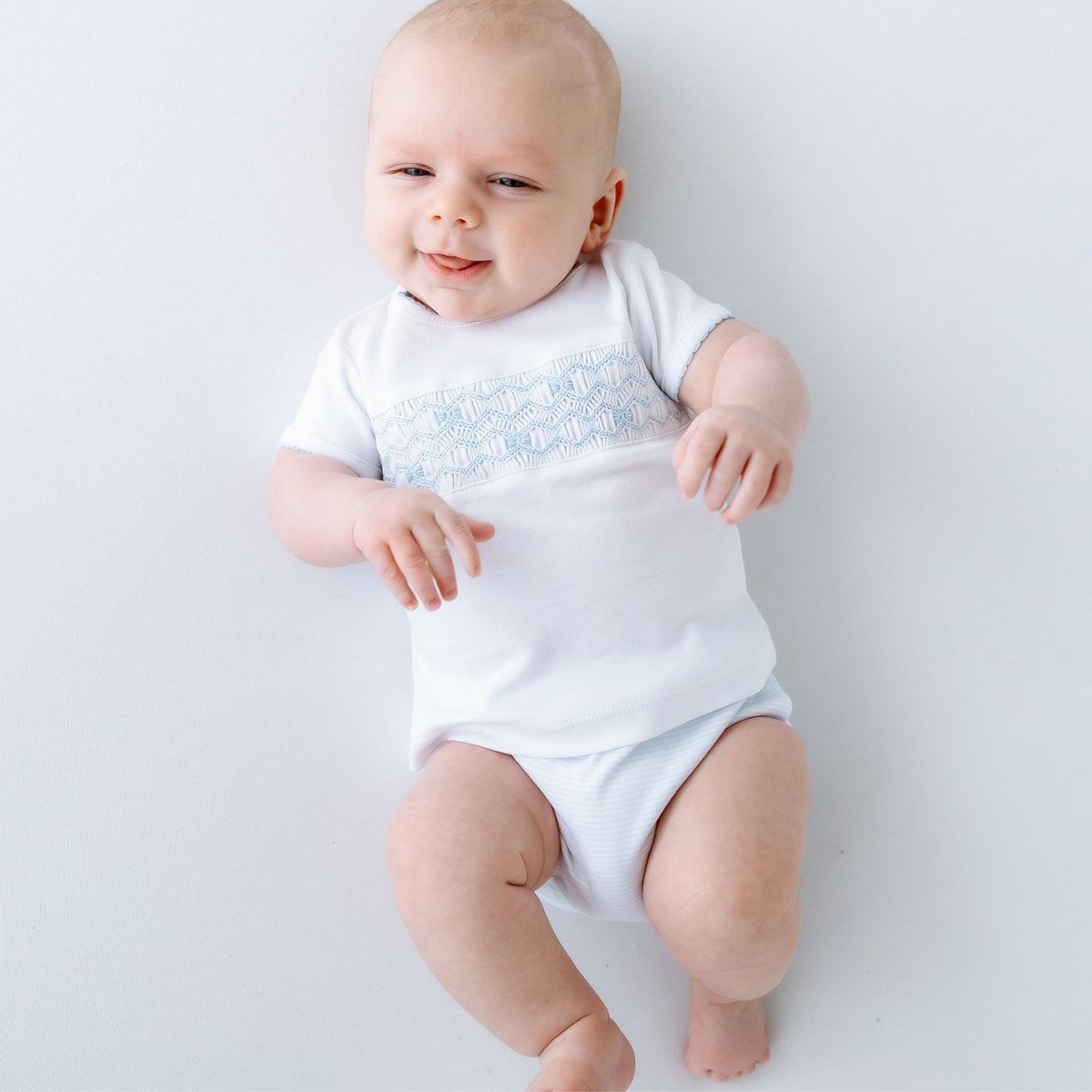 Jacob Smocked Diaper Cover Set - Light Blue - Magnolia BabyDiaper Cover