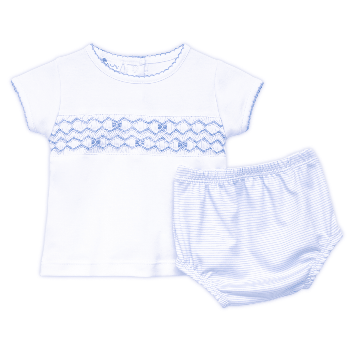 Jacob Smocked Diaper Cover Set - Light Blue - Magnolia BabyDiaper Cover