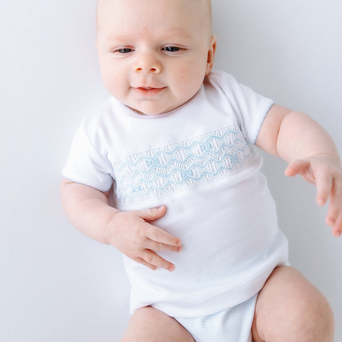 Jacob Smocked Diaper Cover Set - Light Blue - Magnolia BabyDiaper Cover