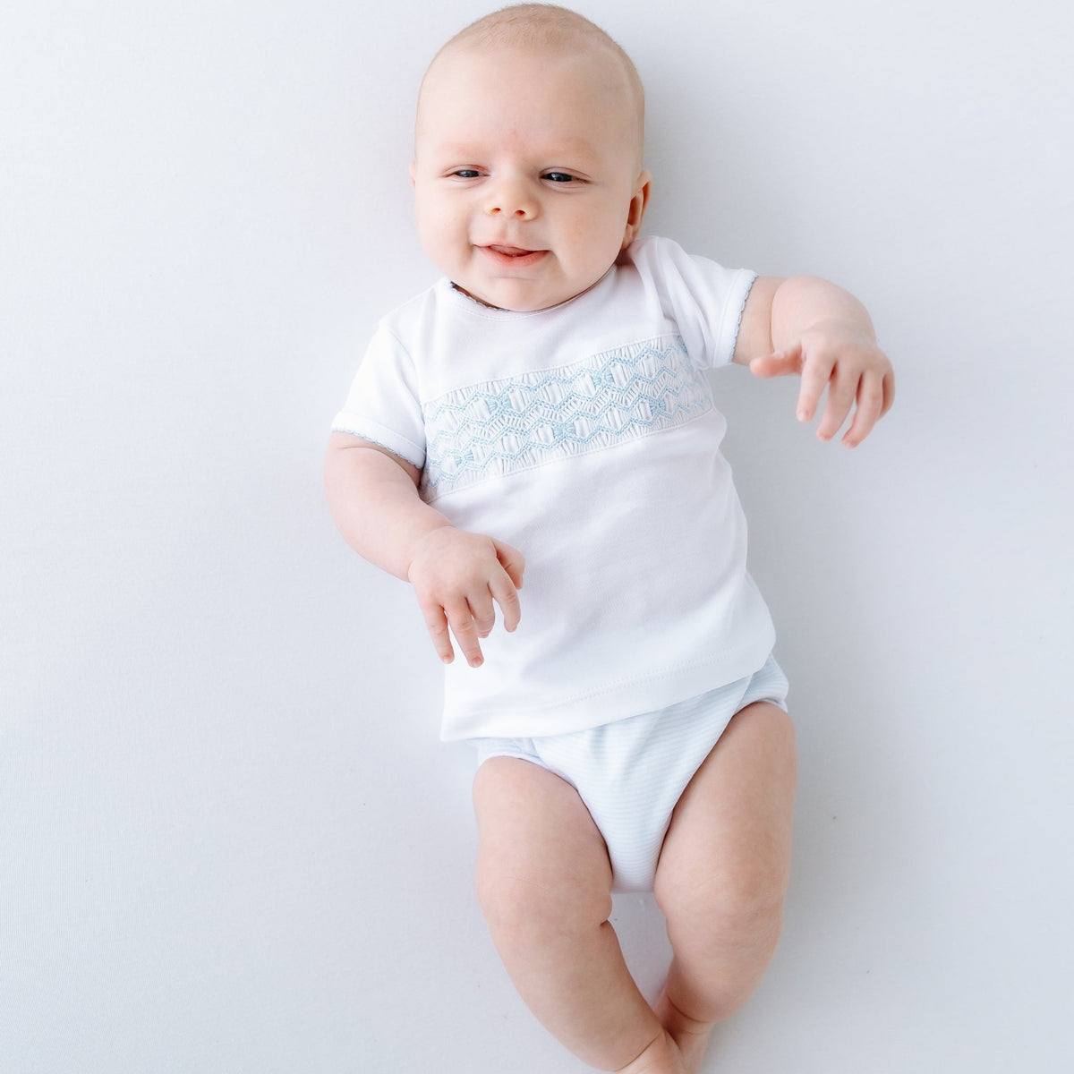 Jacob Smocked Diaper Cover Set - Light Blue - Magnolia BabyDiaper Cover