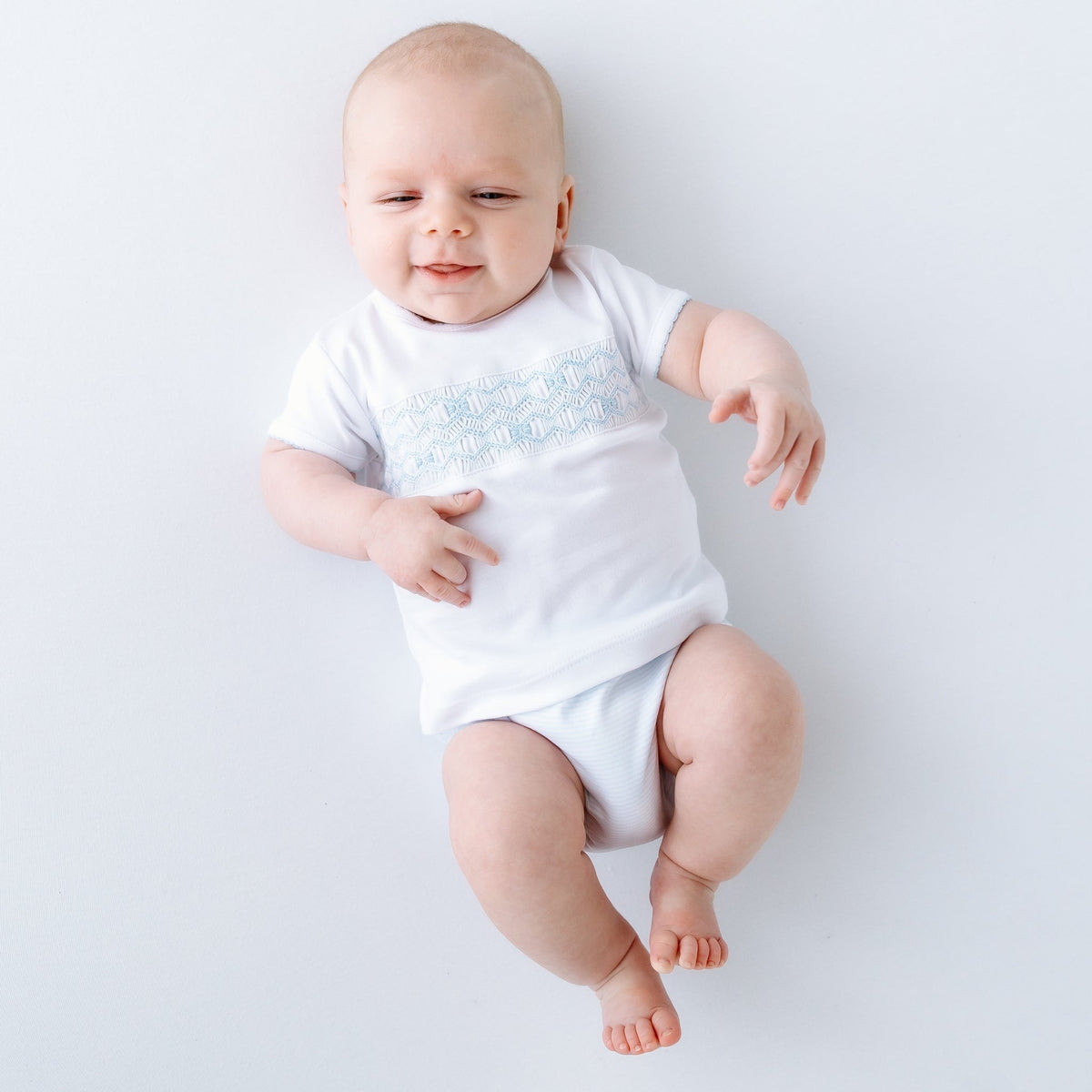 Jacob Smocked Diaper Cover Set - Light Blue - Magnolia BabyDiaper Cover