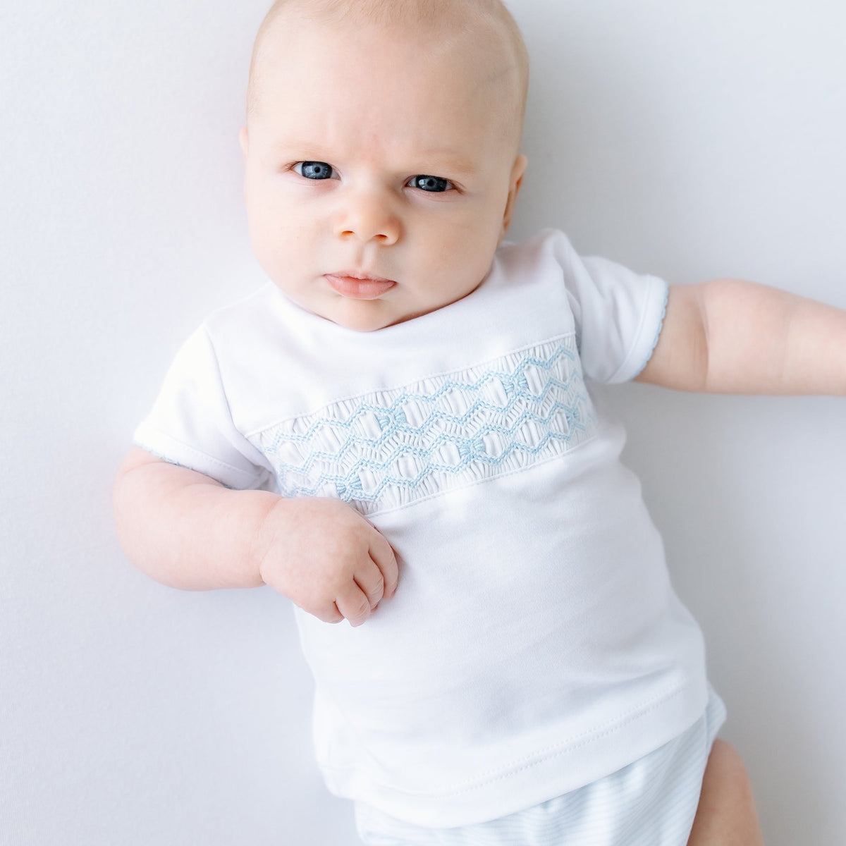 Jacob Smocked Diaper Cover Set - Light Blue - Magnolia BabyDiaper Cover