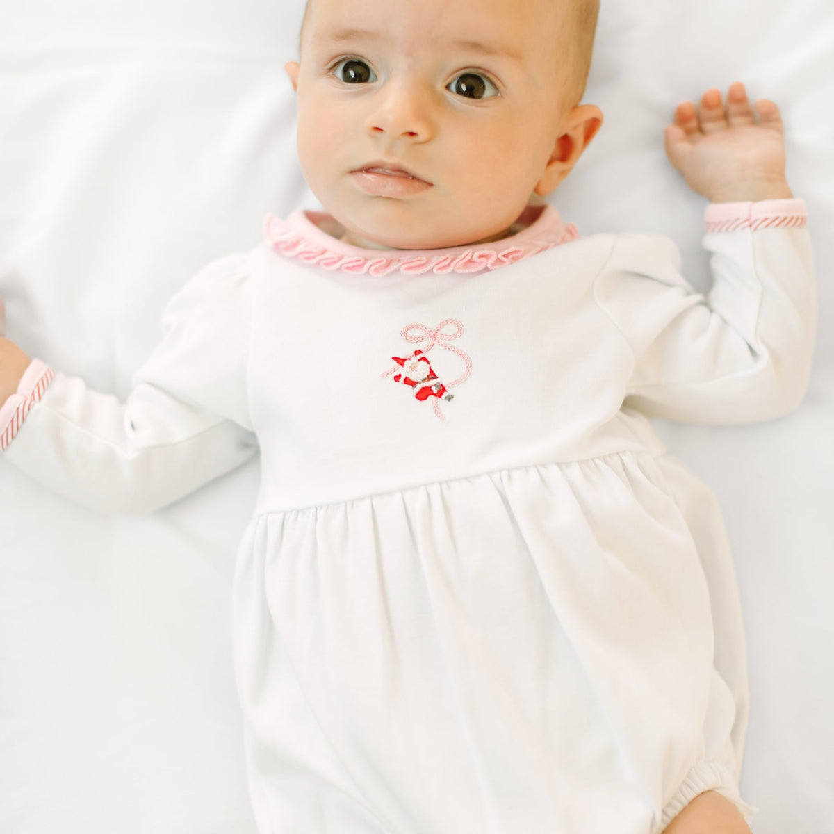 Magnolia Baby_Jolly Ribbons Hand-Embroidered Long Sleeve Ruffle Bubble_1