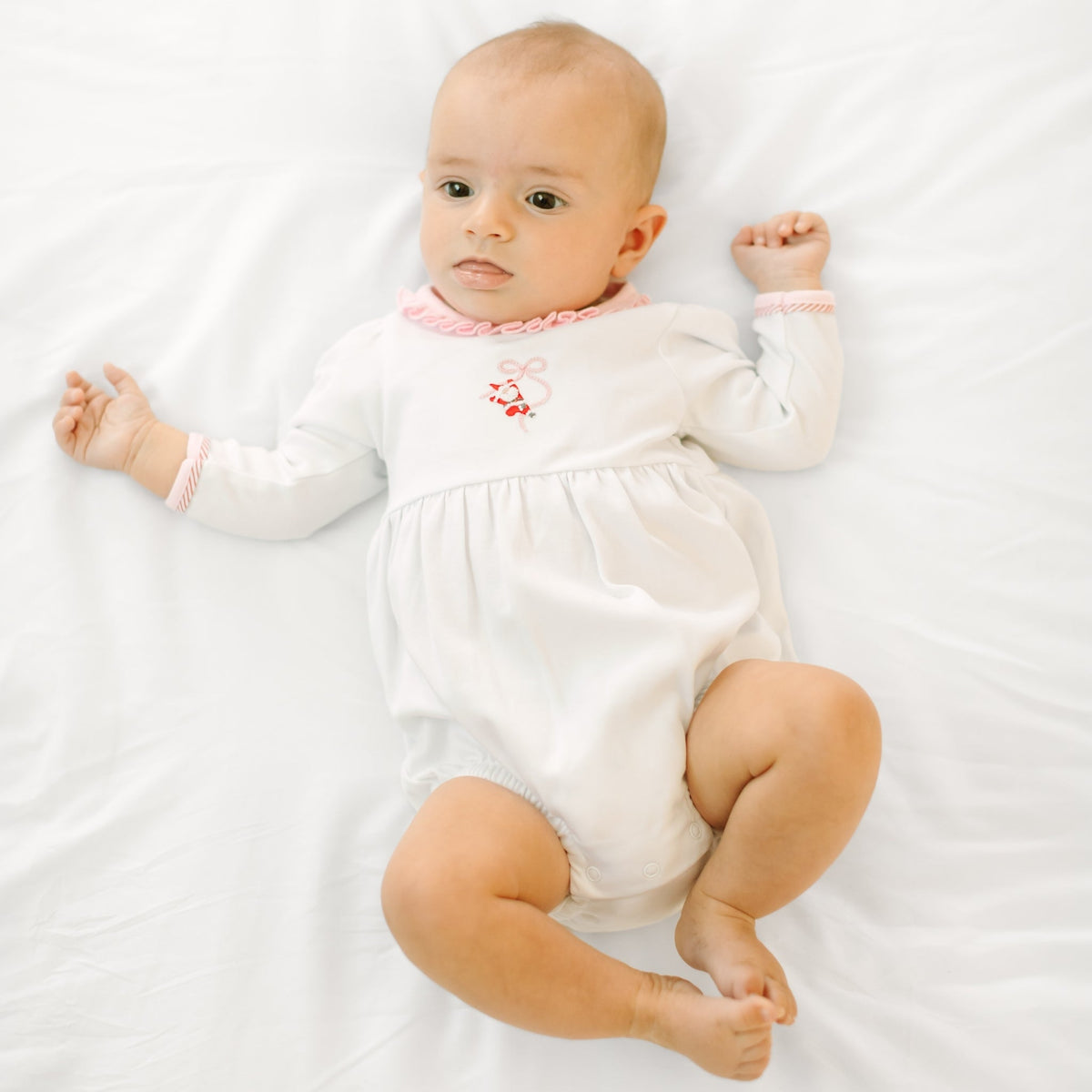 Magnolia Baby_Jolly Ribbons Hand-Embroidered Long Sleeve Ruffle Bubble_2