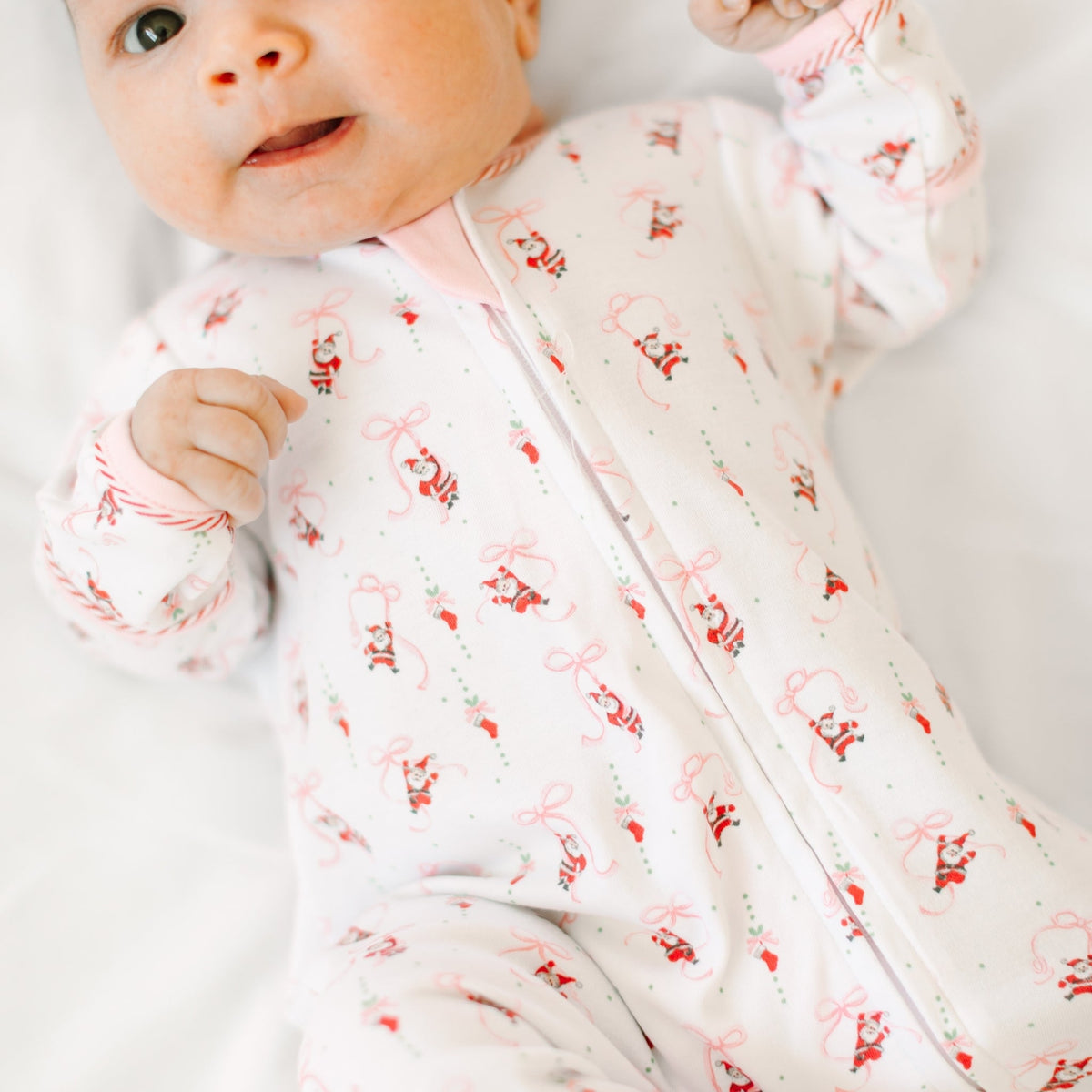 Magnolia Baby_Jolly Ribbons Print Ruffle Zip Footie_6