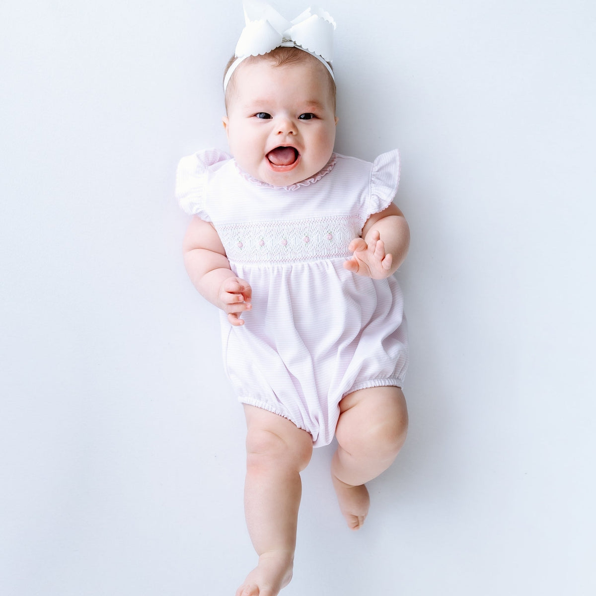 Julia Smocked Bubble - Pink - Magnolia BabyBubble
