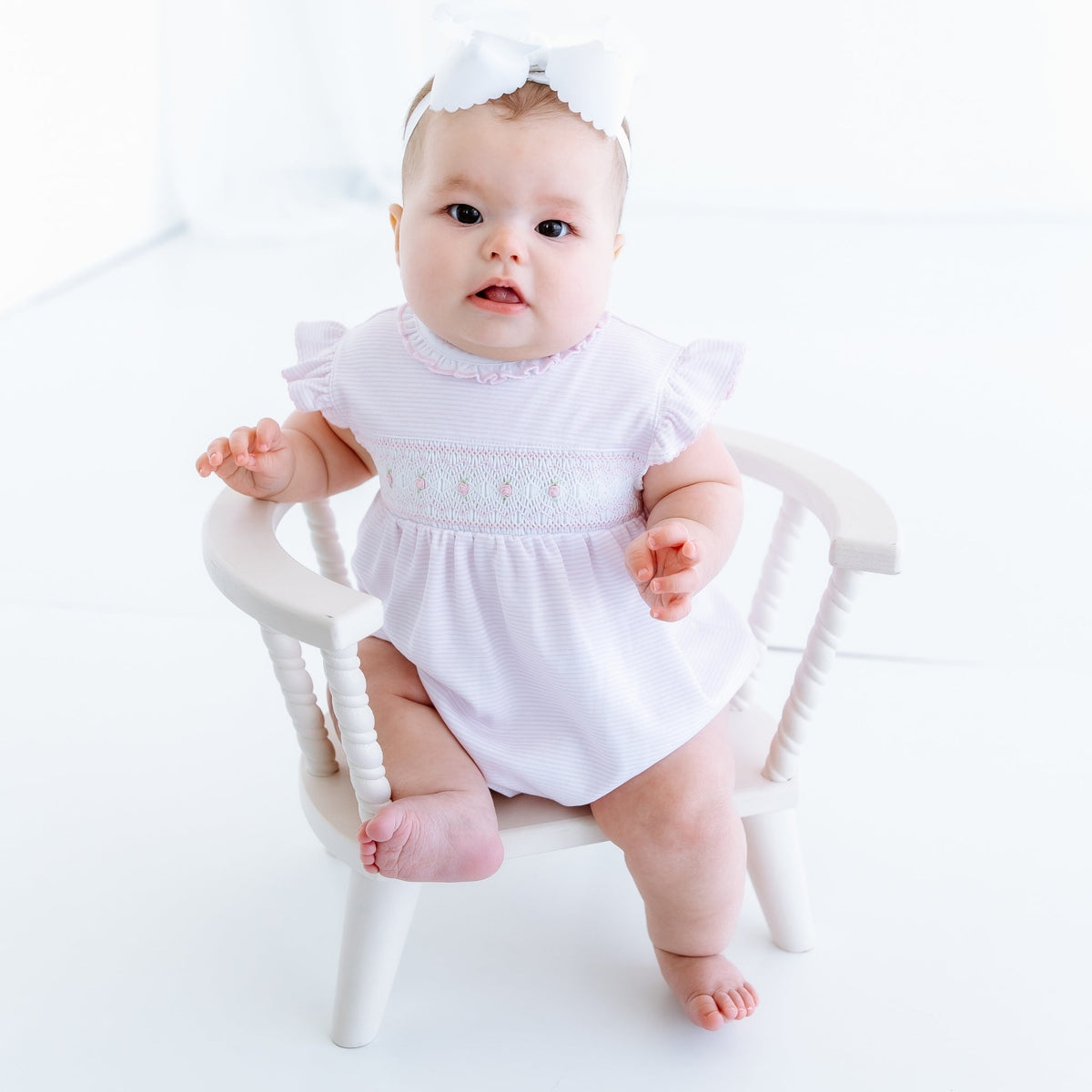 Julia Smocked Bubble - Pink - Magnolia BabyBubble