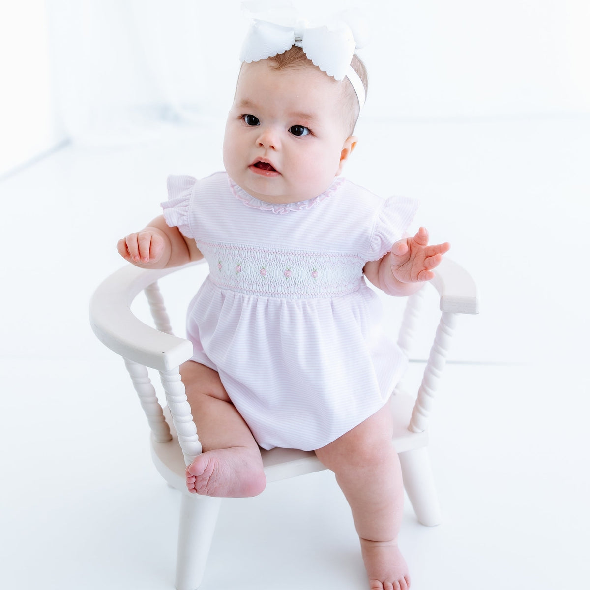 Julia Smocked Bubble - Pink - Magnolia BabyBubble