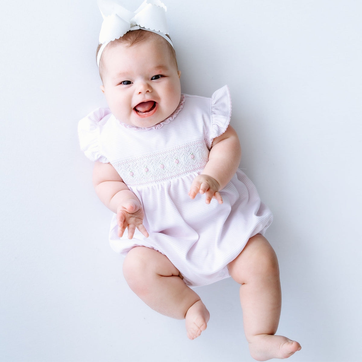 Julia Smocked Bubble - Pink - Magnolia BabyBubble