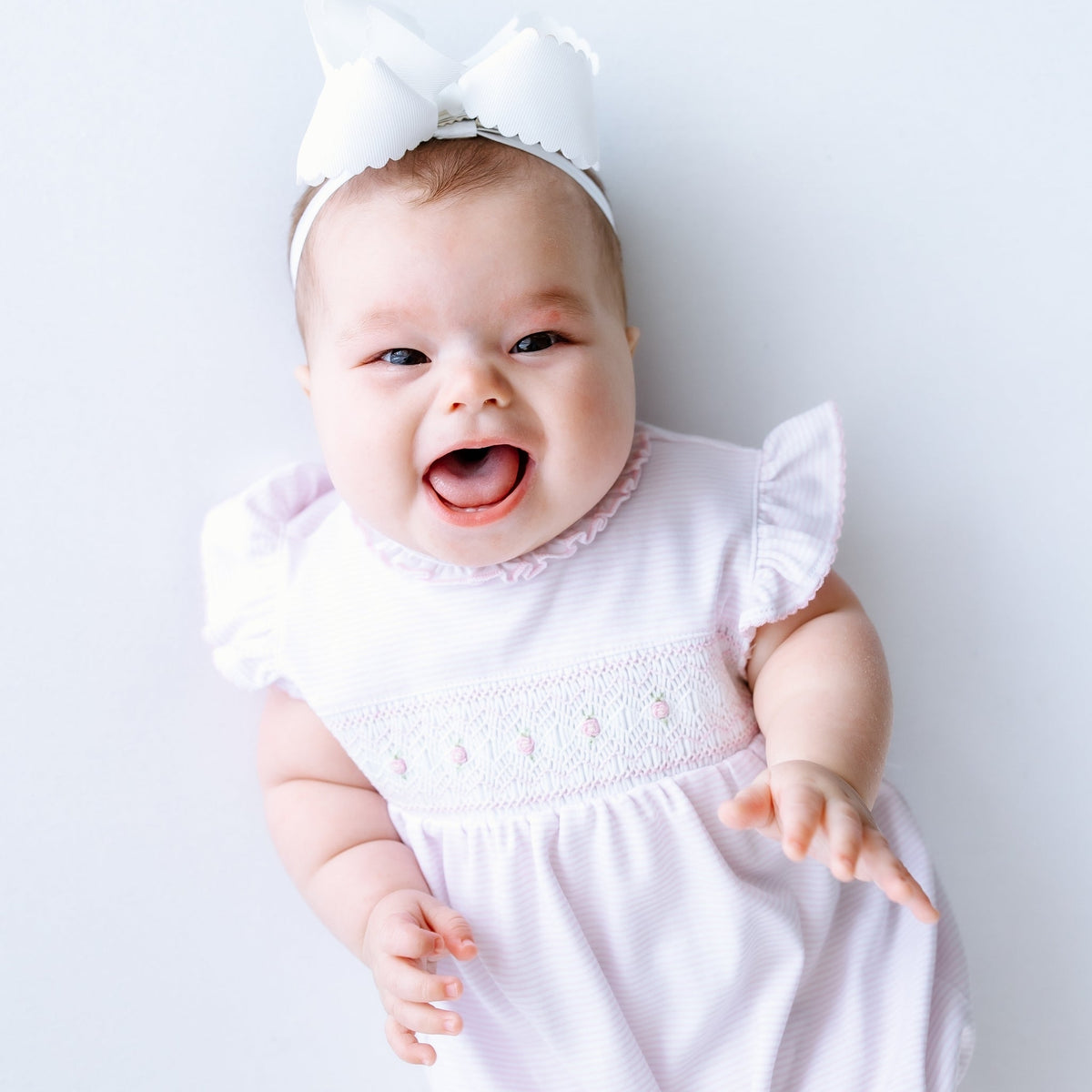 Julia Smocked Bubble - Pink - Magnolia BabyBubble