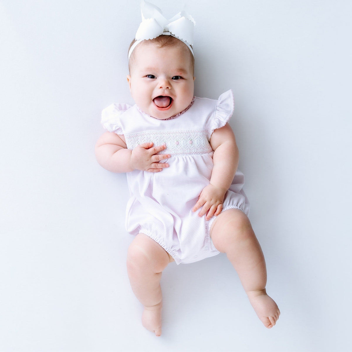 Julia Smocked Bubble - Pink - Magnolia BabyBubble