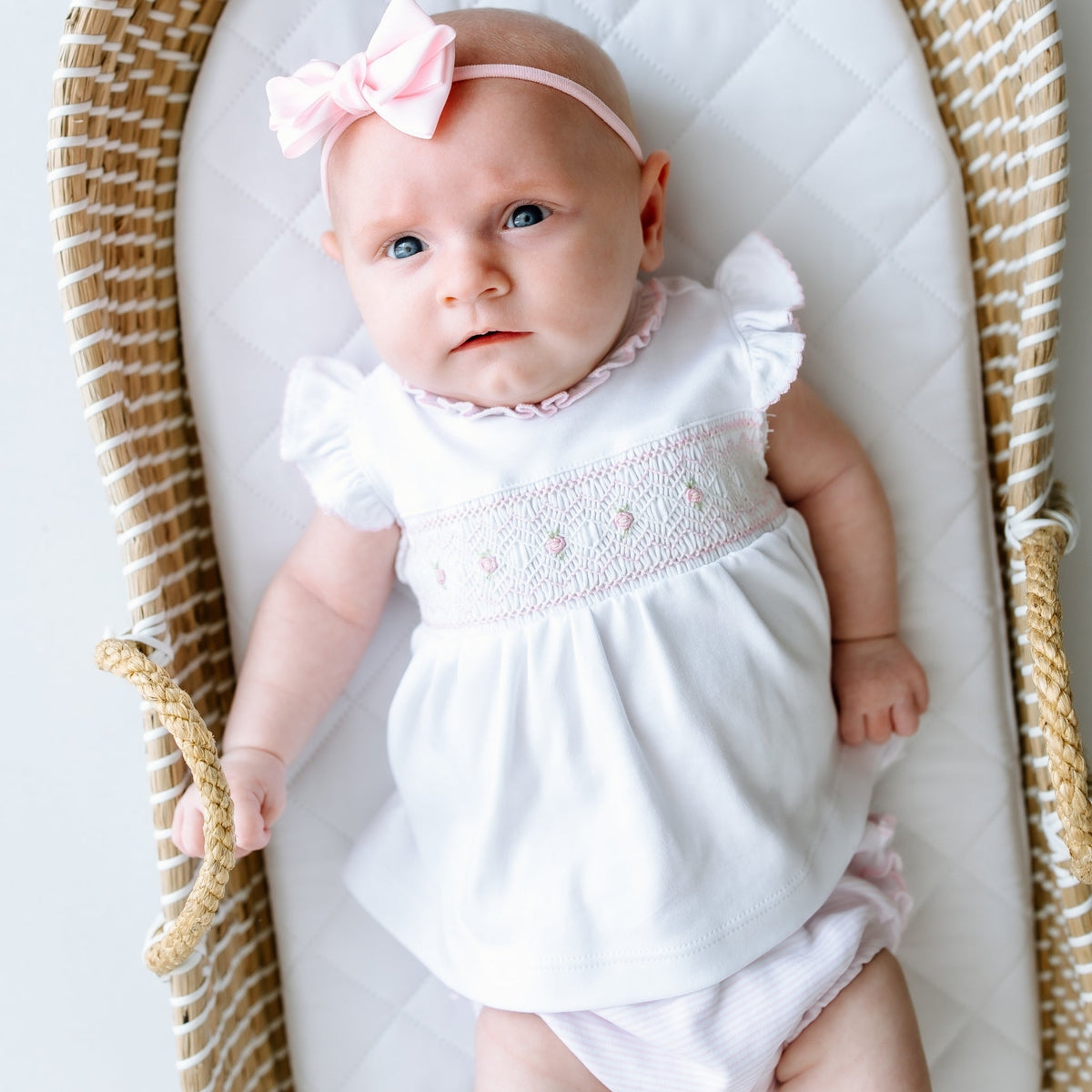 Julia Smocked Ruffle Diaper Cover Set - Pink - Magnolia BabyDiaper Cover