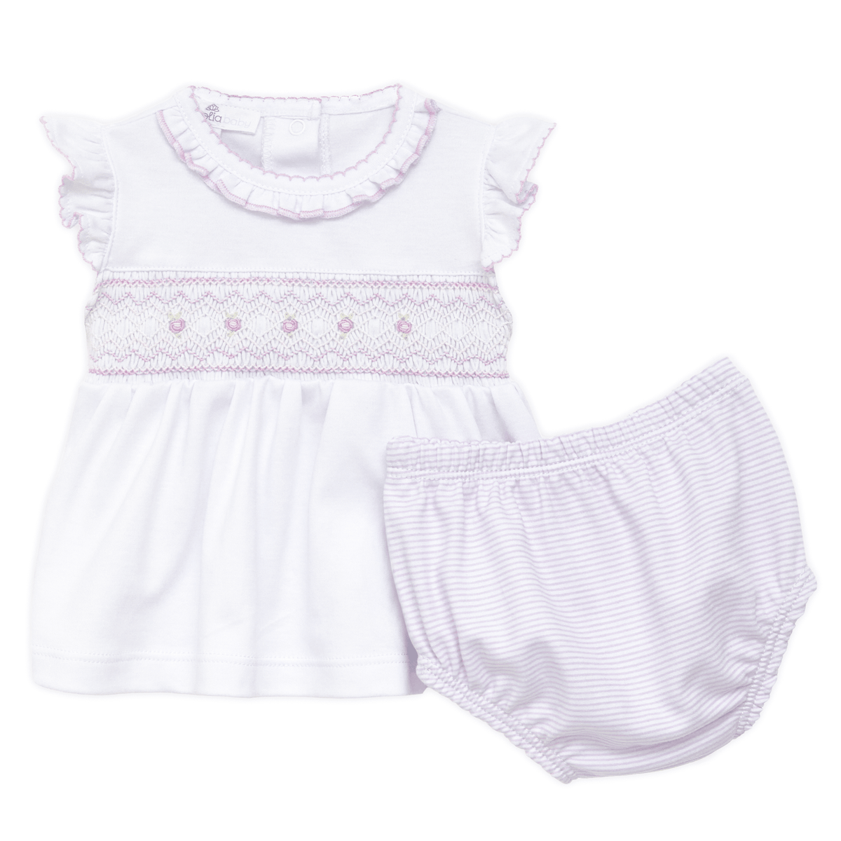 Julia Smocked Ruffle Diaper Cover Set - Pink - Magnolia BabyDiaper Cover