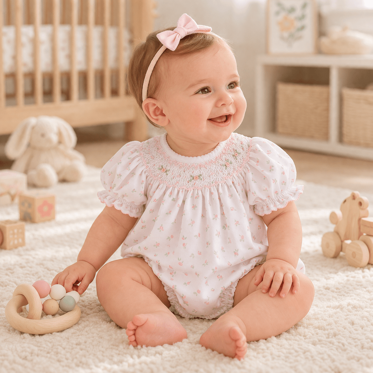 Juliette's Classics Bishop Print Short Sleeve Bubble - Magnolia BabyBubble