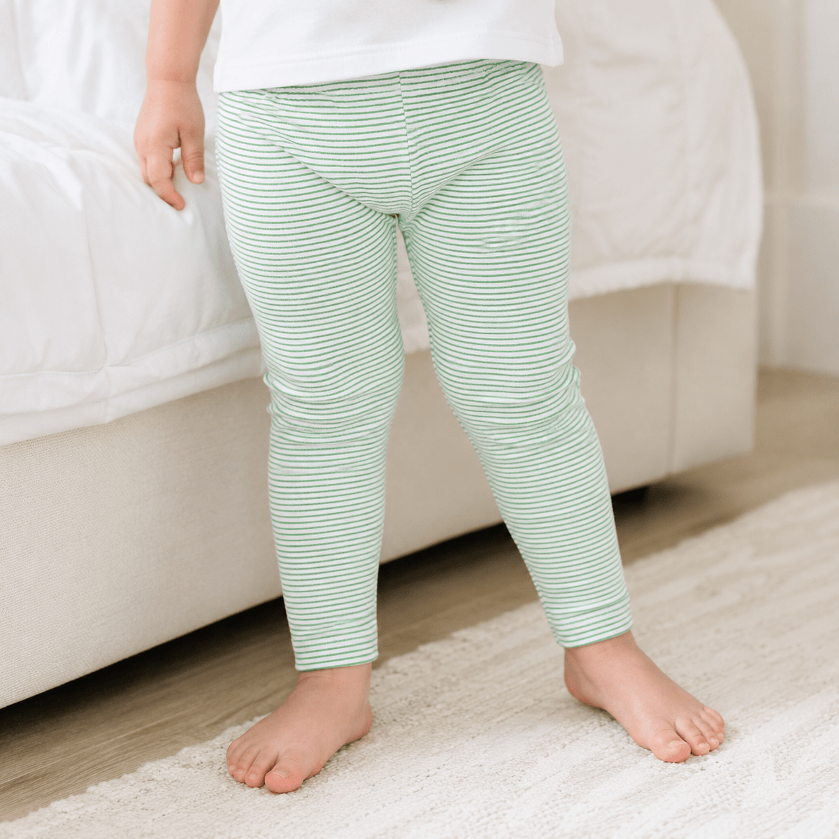 Magnolia Baby_Leggings - Green Striped_1