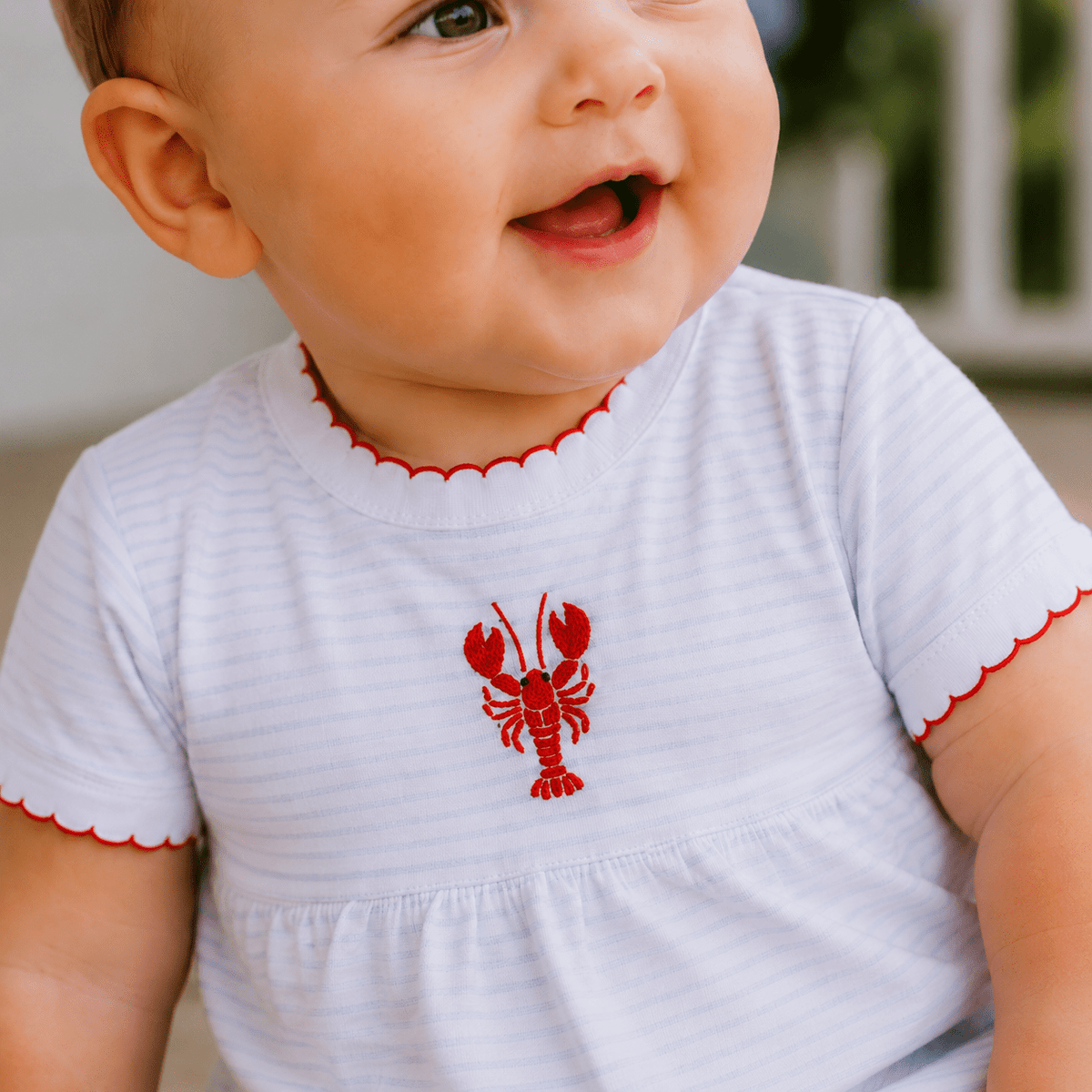 Lil' Snappers Hand-Embroidered Boy Bubble - Lobster - Magnolia BabyBubble