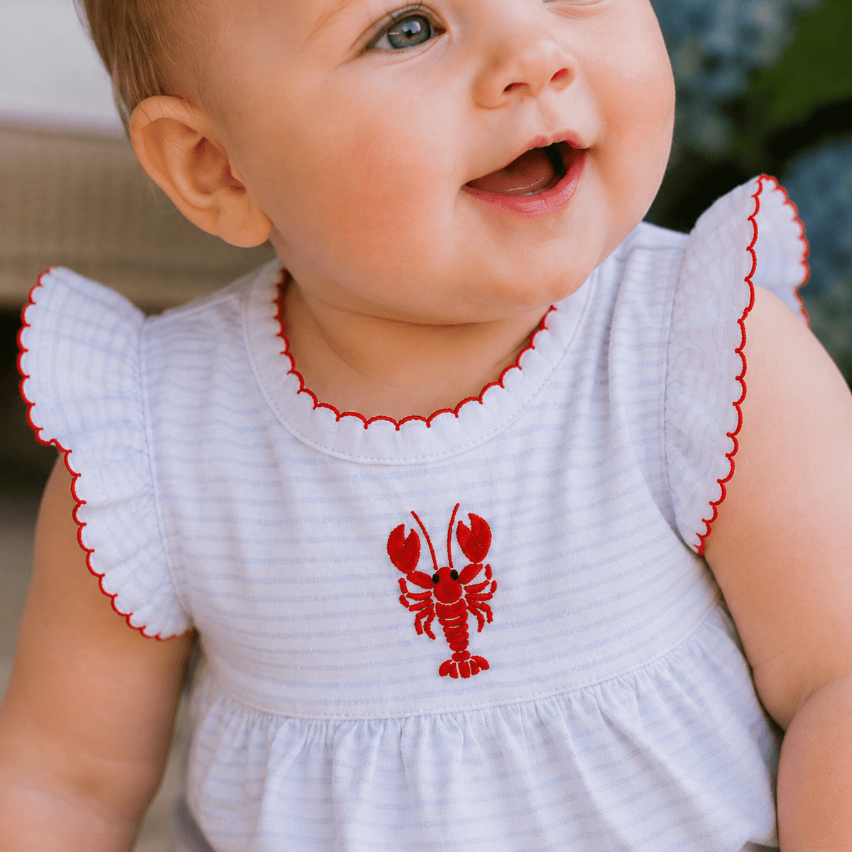 Lil' Snappers Hand-Embroidered Flutters Bubble - Lobster - Magnolia BabyBubble