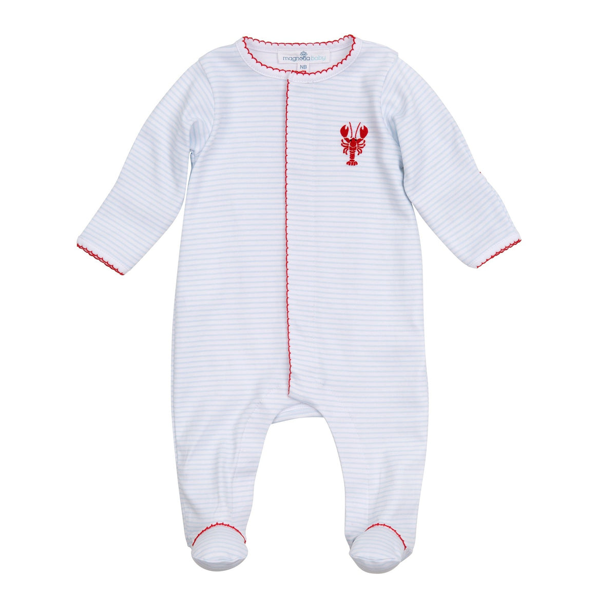 Lil' Snappers Hand-Embroidered Lobster Footie - Magnolia BabyFootie