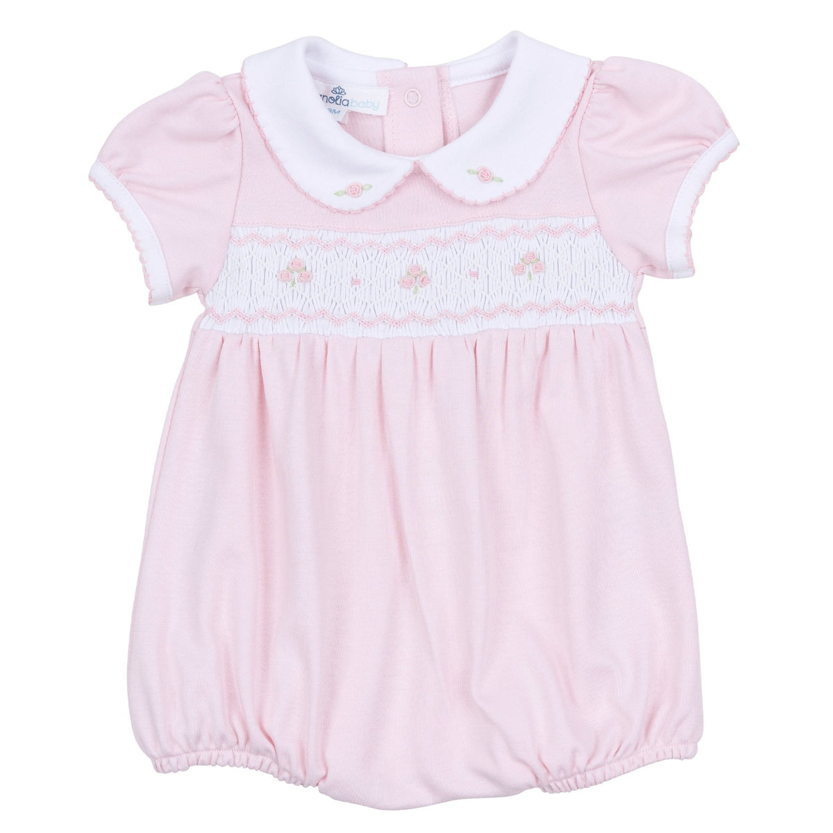 Lillian Smocked Bubble - Pink - Magnolia BabyBubble