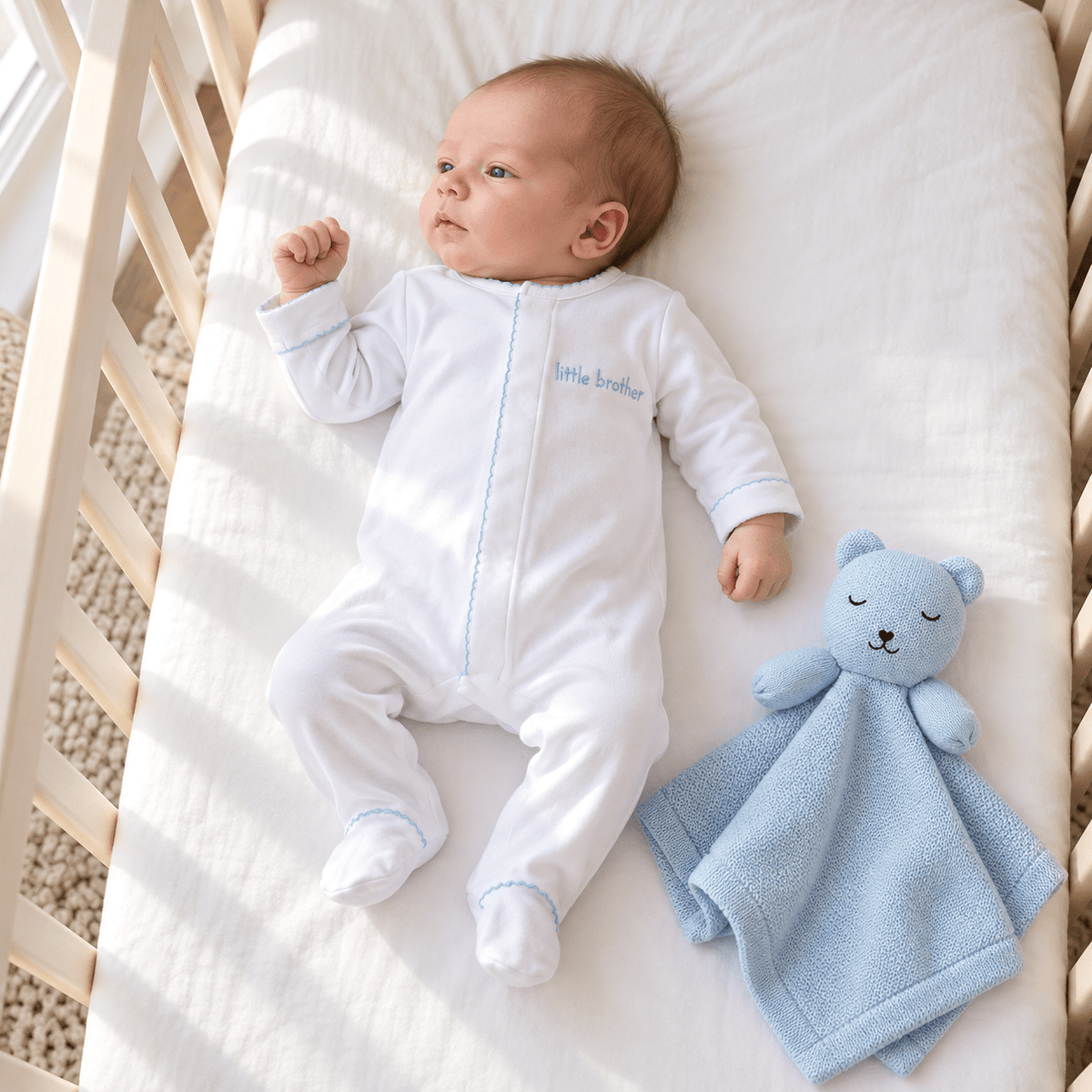 Magnolia Baby_Little Brother Embroidered Footie_1
