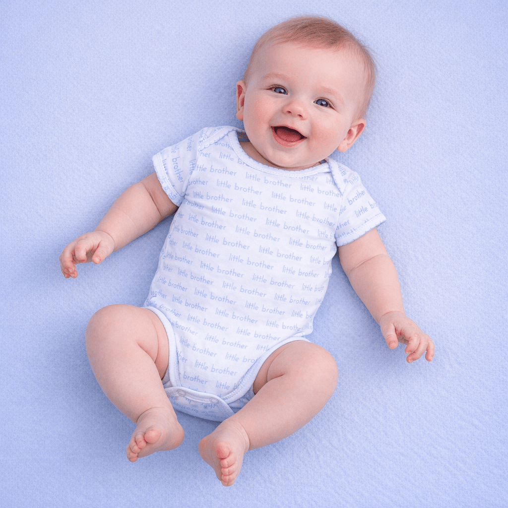 Little Brother Print Short Sleeve Bodysuit - Magnolia BabyBodysuit